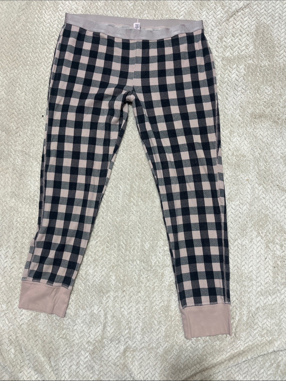 Victoria's Secret Light Pink Ribbed Pajama Bottoms